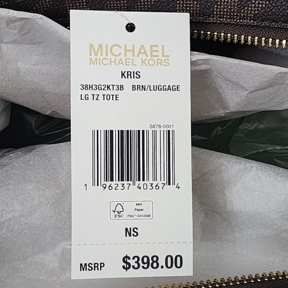 Michael Kors Kris Logo LG Shoulder Bag Brown - Picture 5 of 6